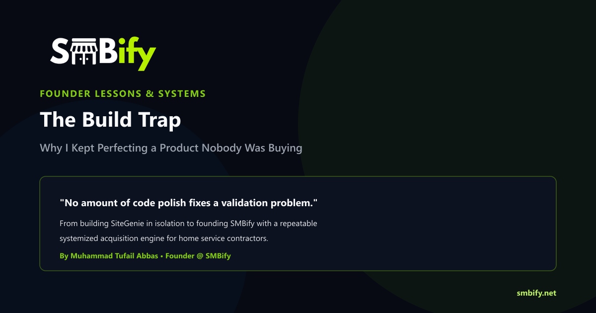 The Build Trap: Why I Kept Perfecting a Product Nobody Was Buying
